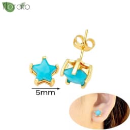 925 Sterling Silver Needle Fashion Turquoise Color Water Drop Pendant Earrings Small Hoop Earrings for Women Luxury Jewelry Gift