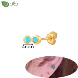 925 Sterling Silver Needle Fashion Turquoise Color Water Drop Pendant Earrings Small Hoop Earrings for Women Luxury Jewelry Gift