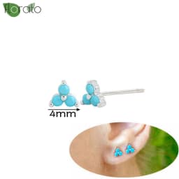 925 Sterling Silver Needle Fashion Turquoise Color Water Drop Pendant Earrings Small Hoop Earrings for Women Luxury Jewelry Gift