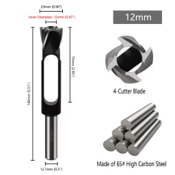 Versery 8/10/12/15mm Wood Plug Hole Saw Cutter Cutting Drill Bits Log Tenon Dowel Cork Maker Tapered Woodworking Tools DIY