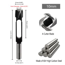 Versery 8/10/12/15mm Wood Plug Hole Saw Cutter Cutting Drill Bits Log Tenon Dowel Cork Maker Tapered Woodworking Tools DIY