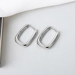 Foxanry Minimalist Stamp Earrings for Women INS Fashion Geometric Ellipse U-Shape Elegant Bride Jewelry Gifts