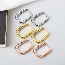 Foxanry Minimalist Stamp Earrings for Women INS Fashion Geometric Ellipse U-Shape Elegant Bride Jewelry Gifts