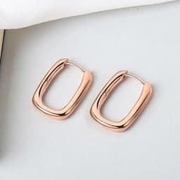 Foxanry Minimalist Stamp Earrings for Women INS Fashion Geometric Ellipse U-Shape Elegant Bride Jewelry Gifts