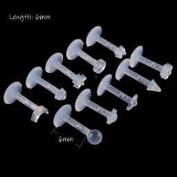 10pcs Transparent Bioplast Flexible Labret Stud Push-in Lip Piercing Ring Ear Cartilage Tragus Helix Piercing Fashion Jewelry
