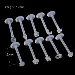 10pcs Transparent Bioplast Flexible Labret Stud Push-in Lip Piercing Ring Ear Cartilage Tragus Helix Piercing Fashion Jewelry