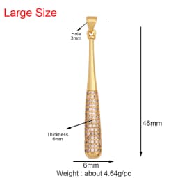 Cowboy Boots Sports Baseball Dumbbell Yoga Men's Zirconia Paved Cloth Charm Pendant,18K Gold Necklace Craft Jewelry Supply L99