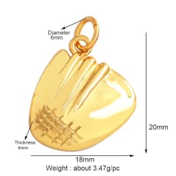 Cowboy Boots Sports Baseball Dumbbell Yoga Men's Zirconia Paved Cloth Charm Pendant,18K Gold Necklace Craft Jewelry Supply L99
