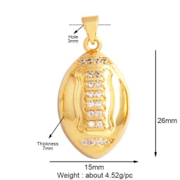 Cowboy Boots Sports Baseball Dumbbell Yoga Men's Zirconia Paved Cloth Charm Pendant,18K Gold Necklace Craft Jewelry Supply L99