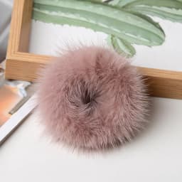 Hair Band 100% Real Genuine Mink Hair Rope Scrunchie Rope Ponytail Tail Stripe Wrist Band Vintage Elastic Headdress Hair Band