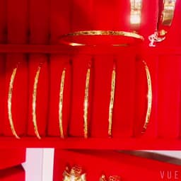 Herseygold Slim Metal Bangles Gold Plated Carved Flower Layered Cuff Bracelet Luxury Bride Jewelry Ethnic Mother Day Gift