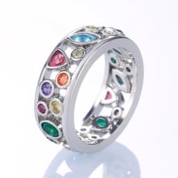 CAOSHI Fancy Irregular Colorful Stone Band Rings for Women Fashion Lady Creative Finger Accessories Daily Wearable Jewelry Gift