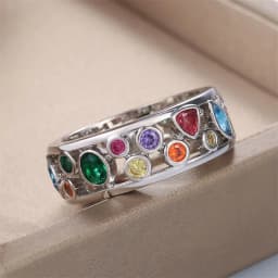 CAOSHI Fancy Irregular Colorful Stone Band Rings for Women Fashion Lady Creative Finger Accessories Daily Wearable Jewelry Gift