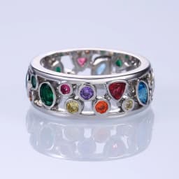 CAOSHI Fancy Irregular Colorful Stone Band Rings for Women Fashion Lady Creative Finger Accessories Daily Wearable Jewelry Gift