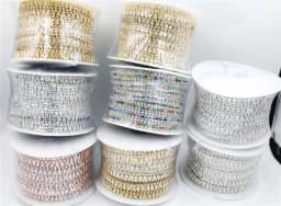 10yard 3Rows Glass crystal Strass Rhinestone Cup Chain Sew On Diamond Glue-On Close Chains Glitter Trim Cup Chain sew on Garment
