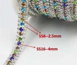 10yard 3Rows Glass crystal Strass Rhinestone Cup Chain Sew On Diamond Glue-On Close Chains Glitter Trim Cup Chain sew on Garment