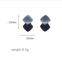 Korean Geometric Square Drop Dangle Earrings For Women Enamel Fashion Modern Earring Female Vintage Jewelry Trendy Brincos