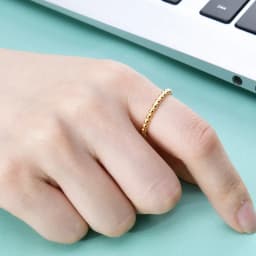 NIBASTAR Beads Water Ripple Ring For Women Simple Fashion Beaded Rings Stainless Steel Mini Jewelry Gift