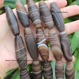 6-50mm Natural Coffe Botswana Agate Coffe Color Stripe agates Oval beads 15"/38cm , For DIY Jewelry making !
