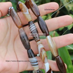6-50mm Natural Coffe Botswana Agate Coffe Color Stripe agates Oval beads 15"/38cm , For DIY Jewelry making !