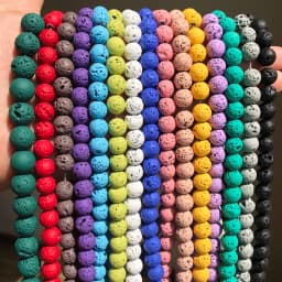 Wholesale Natural Volcanic Lava Stone Beads Round Loose Spacer Bead For Jewelry Making DIY Bracelert Accessories 4 6 8 10mm 15''