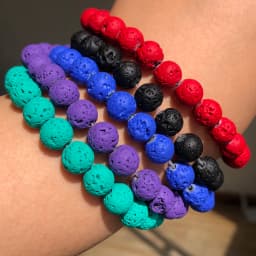 Wholesale Natural Volcanic Lava Stone Beads Round Loose Spacer Bead For Jewelry Making DIY Bracelert Accessories 4 6 8 10mm 15''
