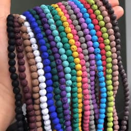 Wholesale Natural Volcanic Lava Stone Beads Round Loose Spacer Bead For Jewelry Making DIY Bracelert Accessories 4 6 8 10mm 15''