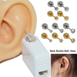 1PC Disposable Safety Ear Piercing Gun Device Crystal Pearl Nickel Free Stud with Ball Clasp Body Piercing Jewelry Suitable Baby
