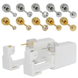 1PC Disposable Safety Ear Piercing Gun Device Crystal Pearl Nickel Free Stud with Ball Clasp Body Piercing Jewelry Suitable Baby