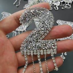 Iron on Clothes A-Z 26pc Rhinestones Letters Patches for Clothing Tassel Embroidered Appliques Sticker Stripes Badge Diy Craft