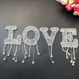 Iron on Clothes A-Z 26pc Rhinestones Letters Patches for Clothing Tassel Embroidered Appliques Sticker Stripes Badge Diy Craft