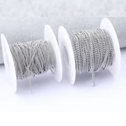 10meters/roll stainless steel 1.5mm 2.4mm wide jewelry chains for necklace bracelets making