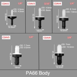 One Way Valve / PA66 Plastic Non-Return Valve / Hot Resistant and Oil Resistant Check Valve 4.5/6/8/10mm