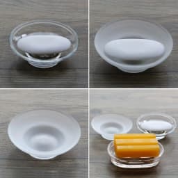 2025 New Soap Dish Round Glass Storage Box Clear Holder Accessories For Shower Bathroom Hotel