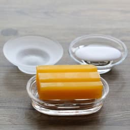2025 New Soap Dish Round Glass Storage Box Clear Holder Accessories For Shower Bathroom Hotel