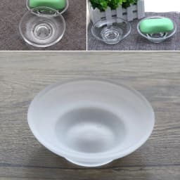 2025 New Soap Dish Round Glass Storage Box Clear Holder Accessories For Shower Bathroom Hotel