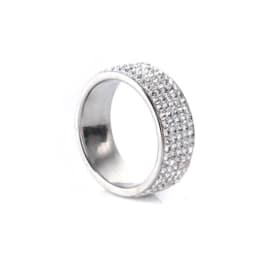 Milangirl Band 5 Rows Zircon Ring Cluster Cubic Zirconia CZ Rings for Women Engagement Wedding Fine Jewelry
