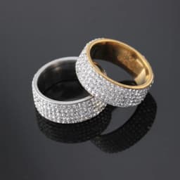 Milangirl Band 5 Rows Zircon Ring Cluster Cubic Zirconia CZ Rings for Women Engagement Wedding Fine Jewelry