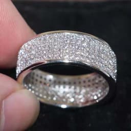 Milangirl Band 5 Rows Zircon Ring Cluster Cubic Zirconia CZ Rings for Women Engagement Wedding Fine Jewelry