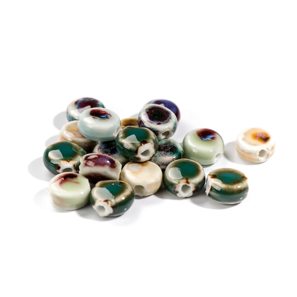 11# Multi-color Small Oblate Exquisite Ceramic Beads Jewelry Making Accessories #8A41620