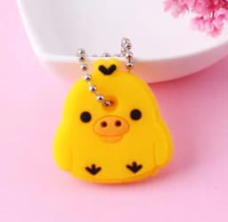 1PCS Silicone Motorcycle Key Case Cover Animal Cartoon Key Cover Cap PVC Soft Key Holder Key Chain For Girl Women Trinket Gift