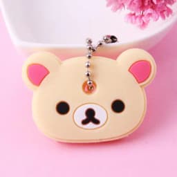 1PCS Silicone Motorcycle Key Case Cover Animal Cartoon Key Cover Cap PVC Soft Key Holder Key Chain For Girl Women Trinket Gift