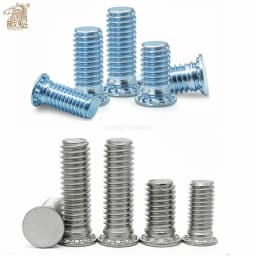 10-50PCS Self Clinching Studs Pressure Rivet Screw Zinc Plated 304 Stainless Steel M3 M4 M5 M6 M8 FH/FHS Flush Head Studs