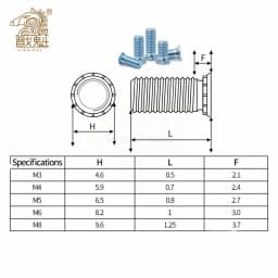 10-50PCS Self Clinching Studs Pressure Rivet Screw Zinc Plated 304 Stainless Steel M3 M4 M5 M6 M8 FH/FHS Flush Head Studs