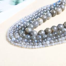 High Quality Natural Grey Labradorite Moonstone Round Loose Spacer Beads For Jewelry Making DIY Bracelet Necklace Accessories