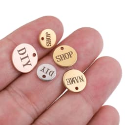 100pcs Customized Custom Laser Engrave Name LOGO Stainless Steel Personalized Stainless Steel Blank Dog Tags Charms Wholesale