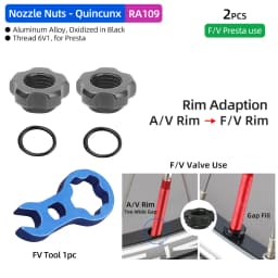 Aluminum Nuts for Bicycle Schrader Presta Valve Fastening Threaded Ring A/V F/V Shaft Washers Rim Protective Stickers