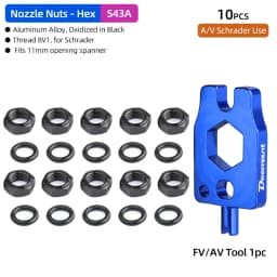 Aluminum Nuts for Bicycle Schrader Presta Valve Fastening Threaded Ring A/V F/V Shaft Washers Rim Protective Stickers
