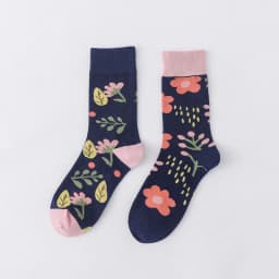 Trendy Socks Ab Paragraph Pure Cotton High Tube Socks Creative Cartoon Small Flowers New Autumn and Winter Stockings Female Sock