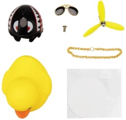 Rubber Duck Toy Car Ornaments Yellow Duck Car Dashboard Decorations Cool Glasses Duck with Propeller Helmet